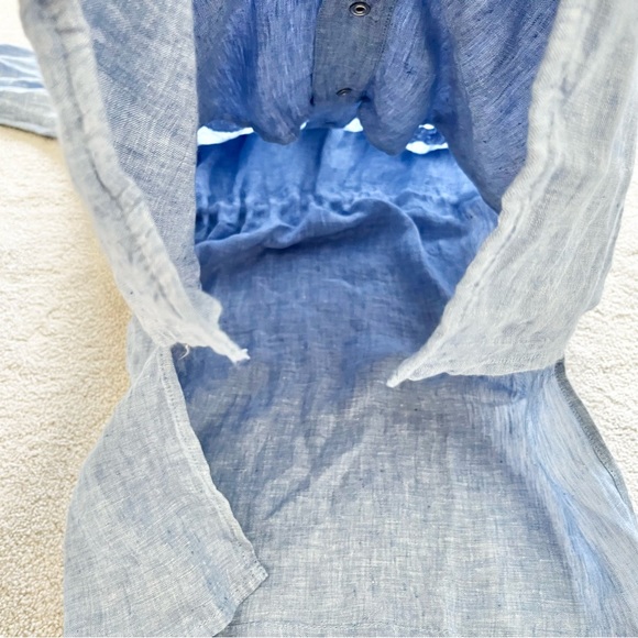 CHICO’S Cross Dye Linen Utility Jacket Size 1 or 8/10 Trendy Stylish Chic Casual - Picture 5 of 12